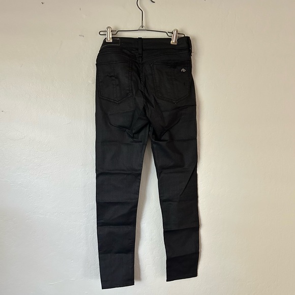 rag & bone/Jean Leggings in Shoreditch Black Coated Skinny Jeans size 24 - Picture 5 of 8